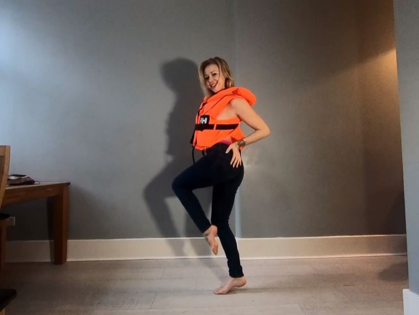 Life Jacket and Skinny Jeans Strip Dance