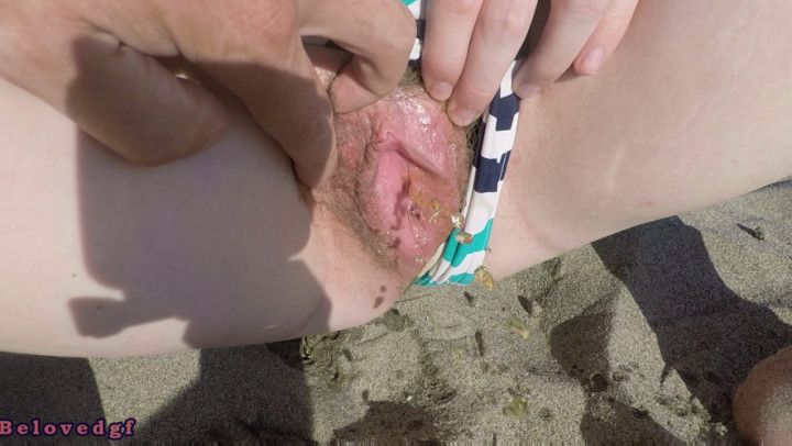 Pissing on the beach