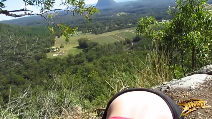 sneaky BJ on side of a mountain