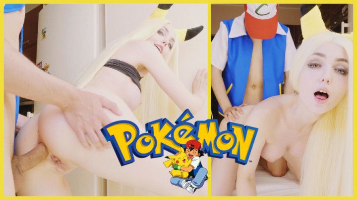 4K Pokemon. Ash training Pikachu anal