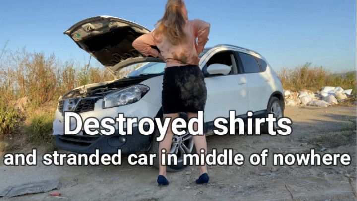 Destryed clothes and stranded car