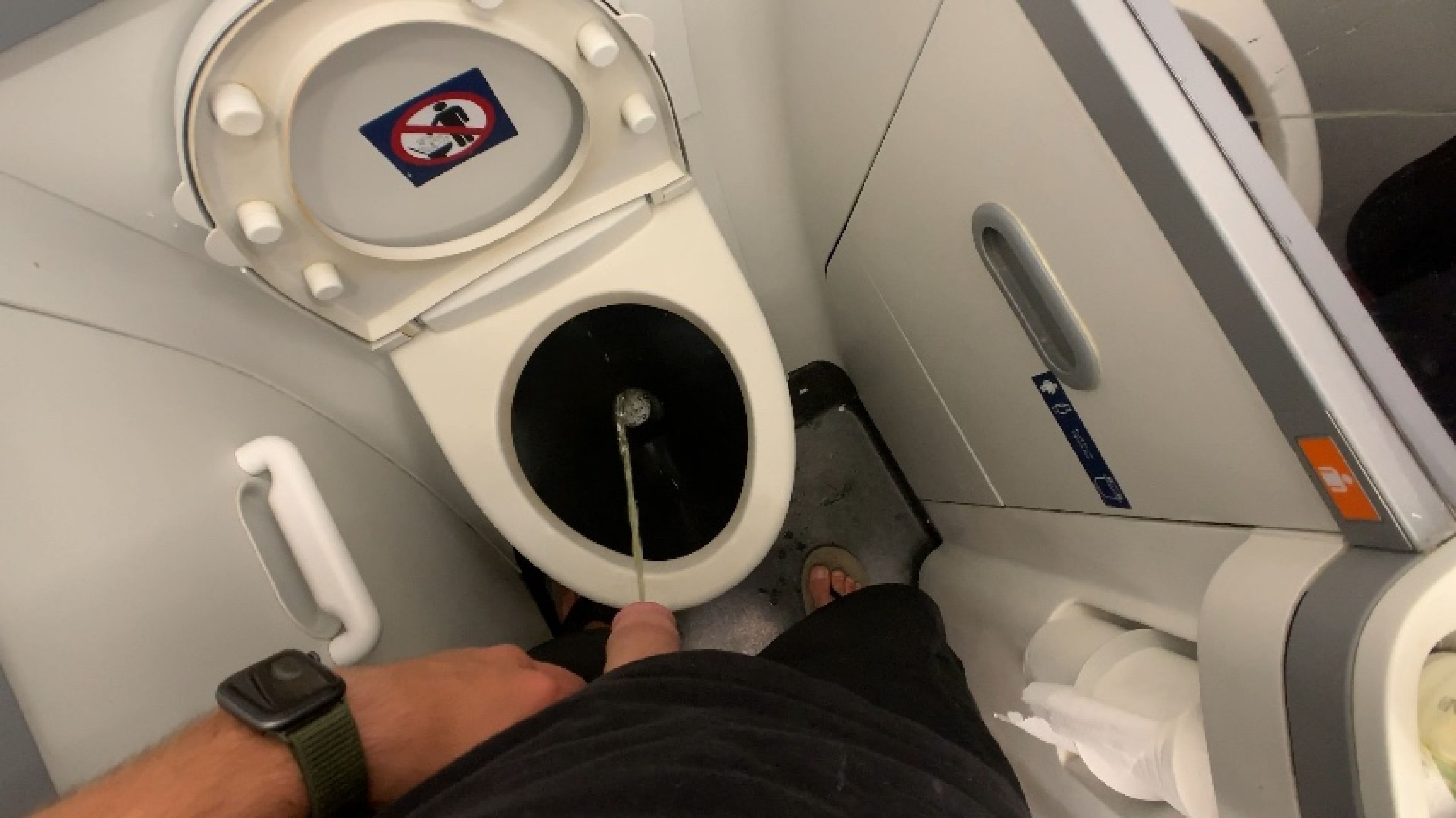Pissing And Jerking Off During Flight
