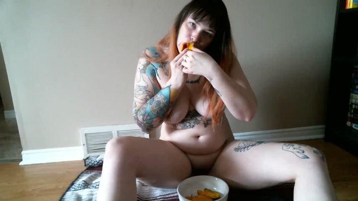 Messy Mango Eating Fruit Naked