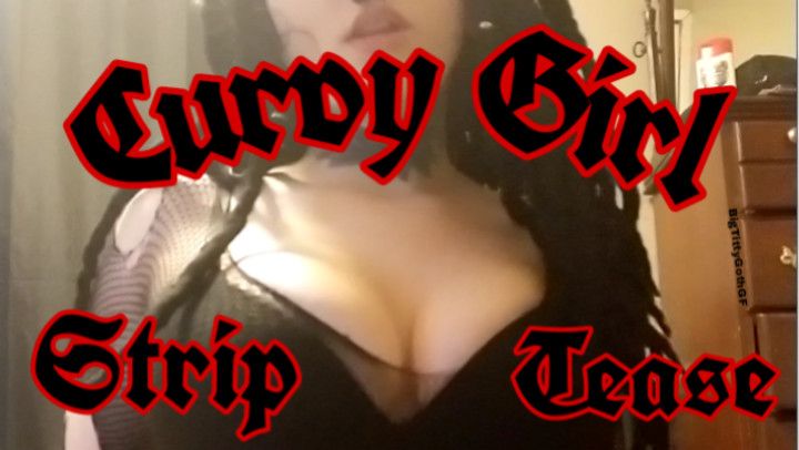 Curvy Goth Girl Striptease
