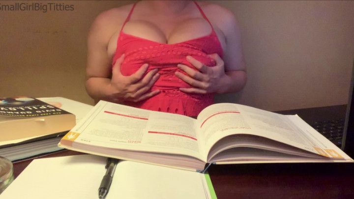 Student Librarian Shows Off Tits JOI