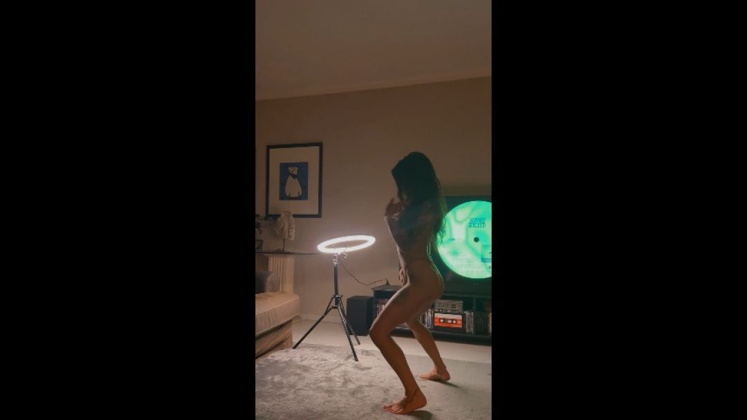 Naughty living room topless dancing and tease