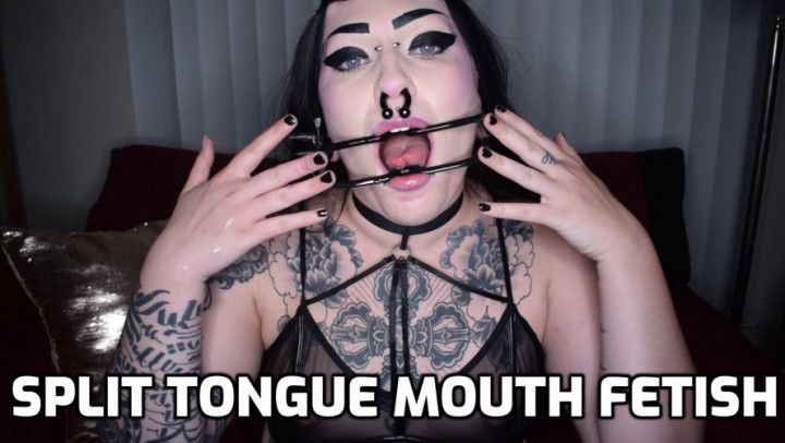 Goth Girl Mouth Fetish W/ Split Tongue