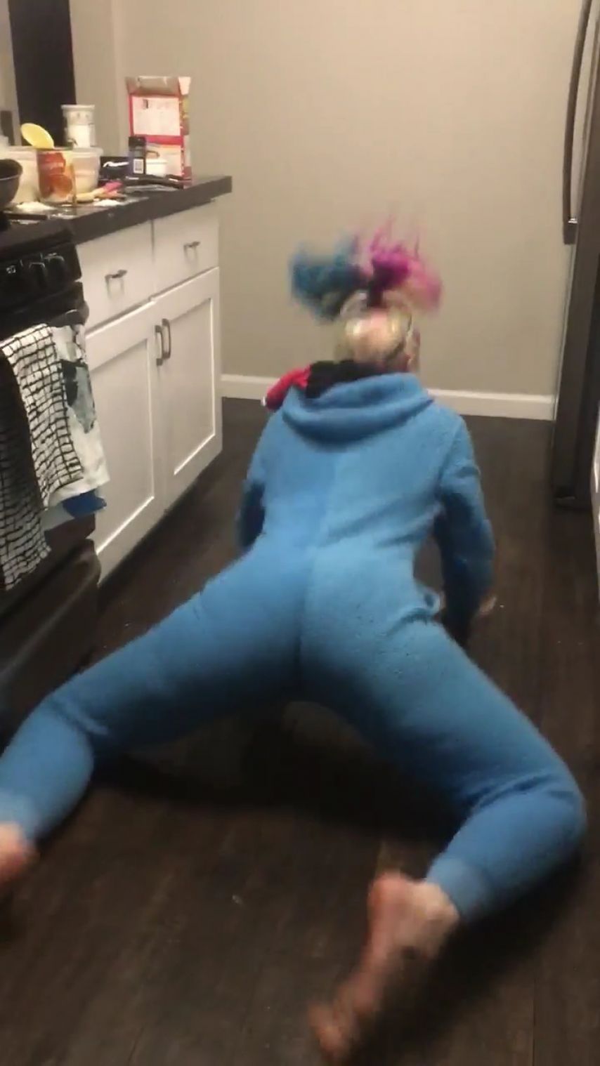 Twerking in A Cookie Monster Onesie