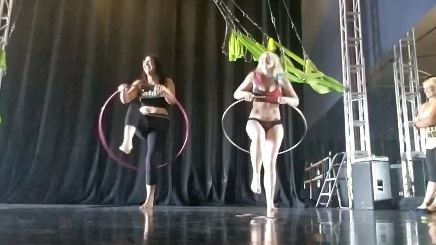 Being a Dork Hula Hooping With My Friend