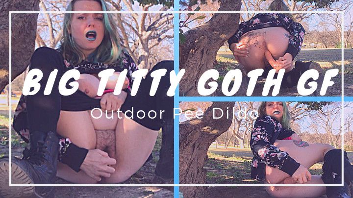 Goth Girl Pisses Outdoors