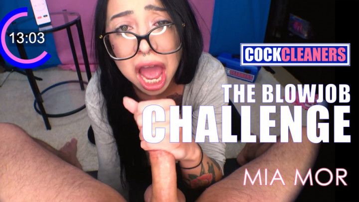 Mia Mor takes the blowjob challenge