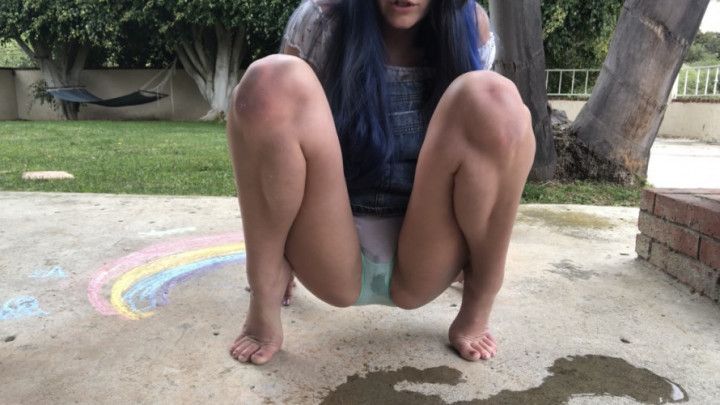 Coloring and Wetting My Panties Outside