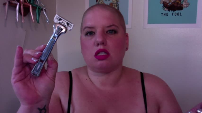 BBW Head Shaving with Clippers and Razor