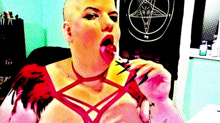 Psychedelic Succubus Lollipop Licking