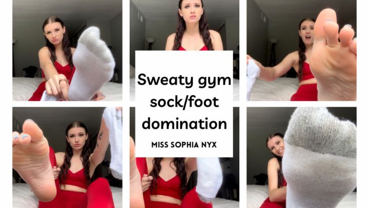 Sweaty gym sock/foot domination