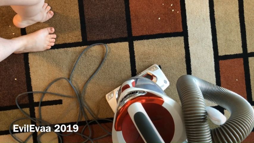 Dirty Floor Vacuuming and Feet POV