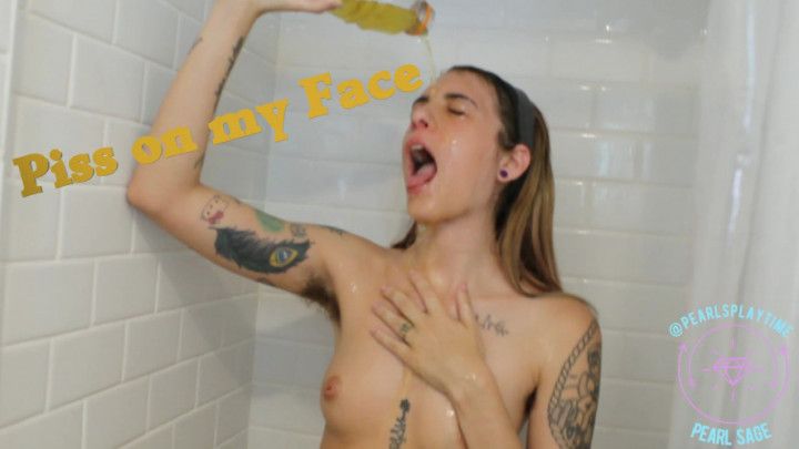Piss on my Face and Cum Covered in Pee