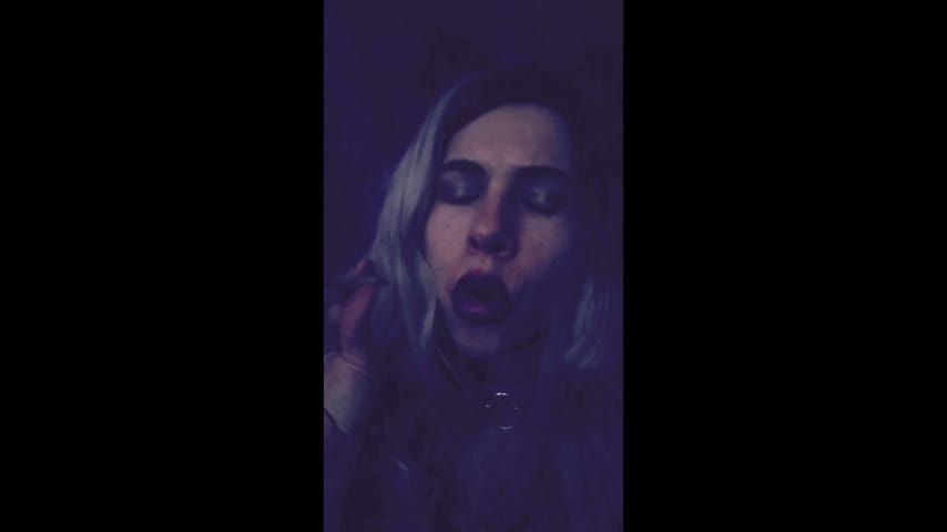 Submissive Slut kitty smokes w lipstick