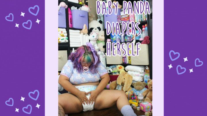 Baby Panda Diapers Herself