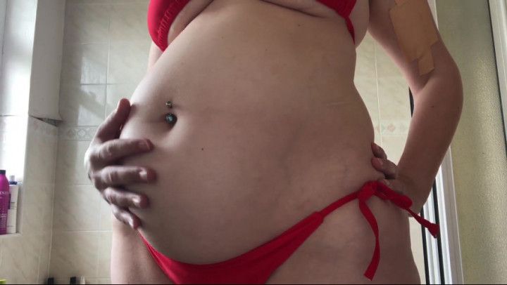 27 Red Bikini Belly Inflation &amp; Gurgles