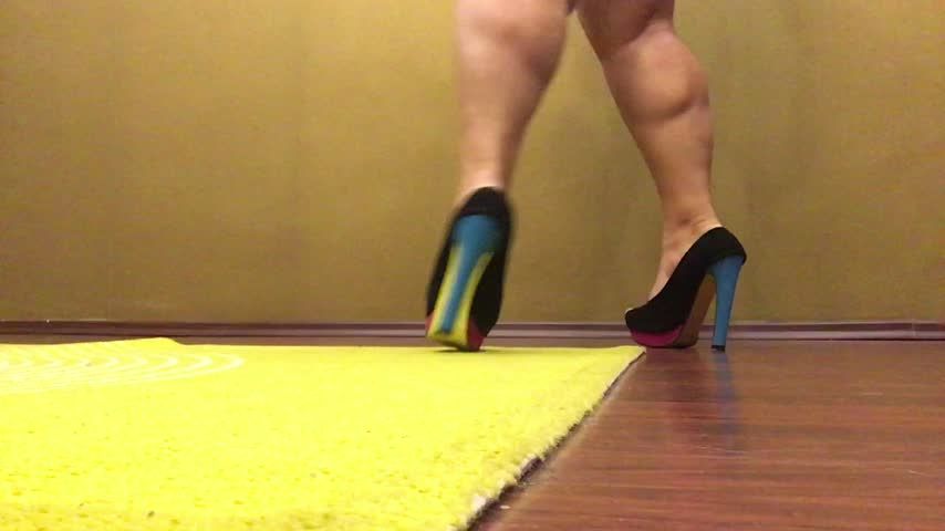 Perfect feet in stripper heels-khloe