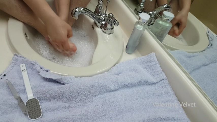 Pedicure in the Sink