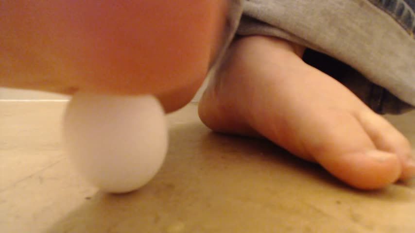 Squishing eggs with my feet