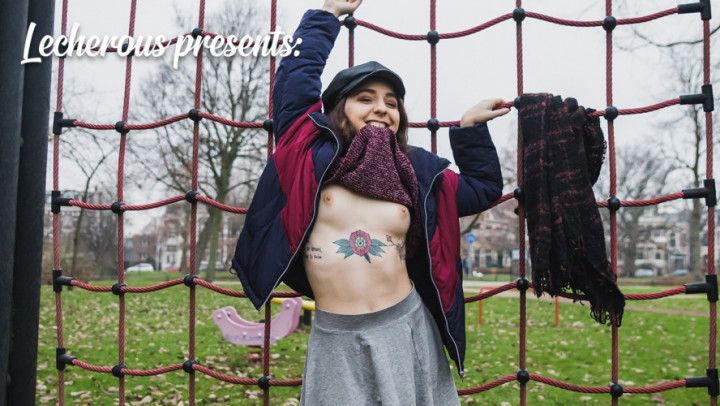 Clementine Flashing in a Public Park