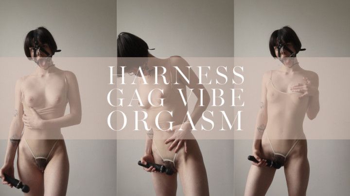 Harness Gag Vibe Orgasm