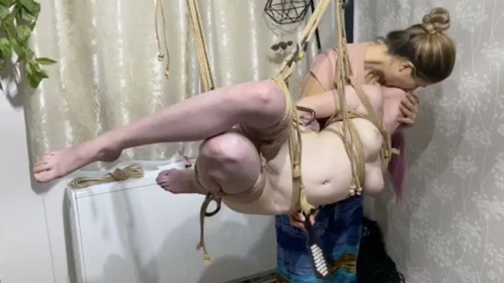 Suspended and Spanked in Rope
