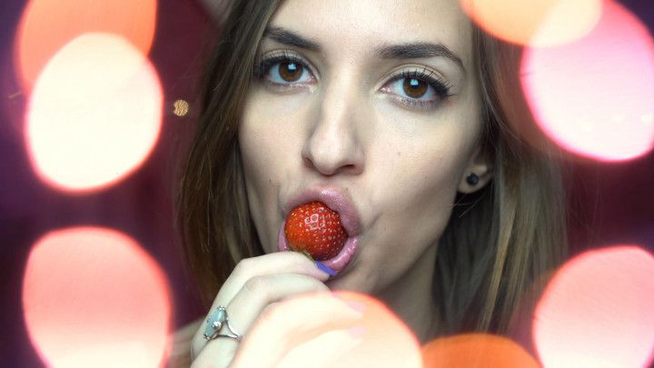 Strawberry ASMR - Mouth Eating Sounds