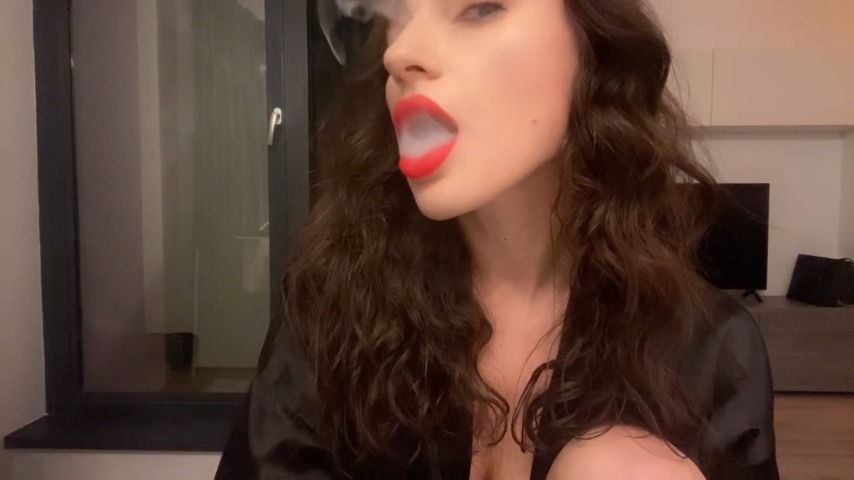sexy woman smoking cigarette