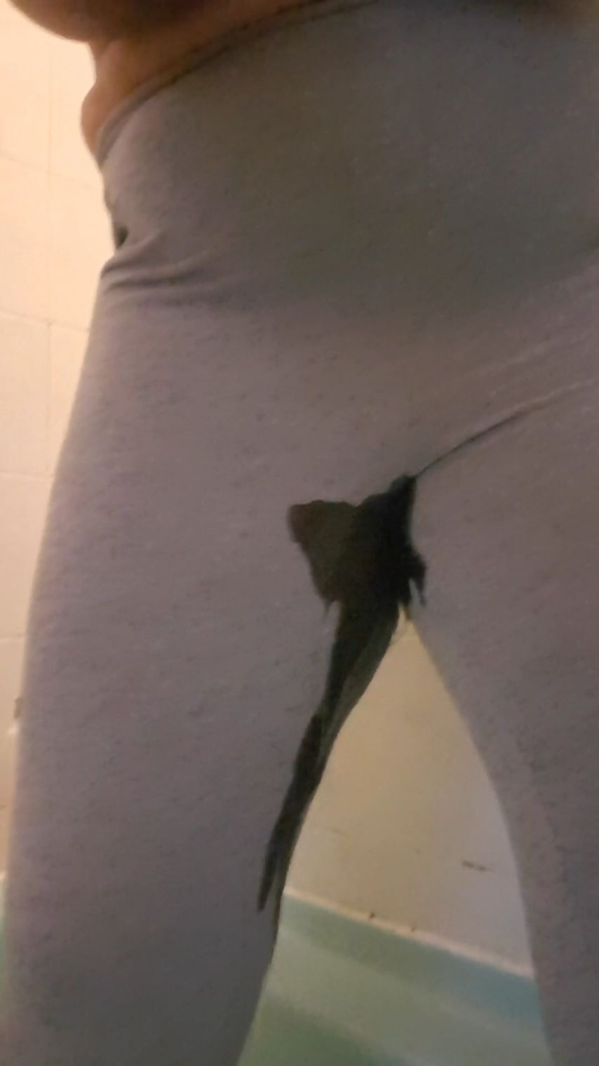 Peeing and masturbating through leggings