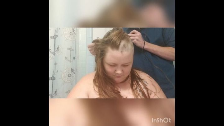 Topless Head Shaving Punishment