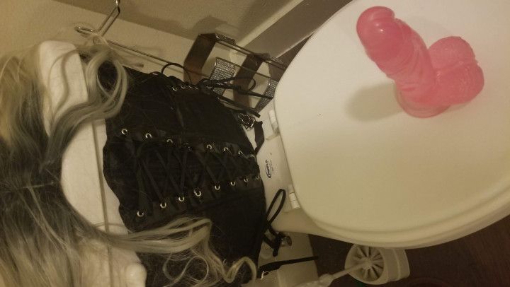 I dressed My toilet up, stuck a cock on it and