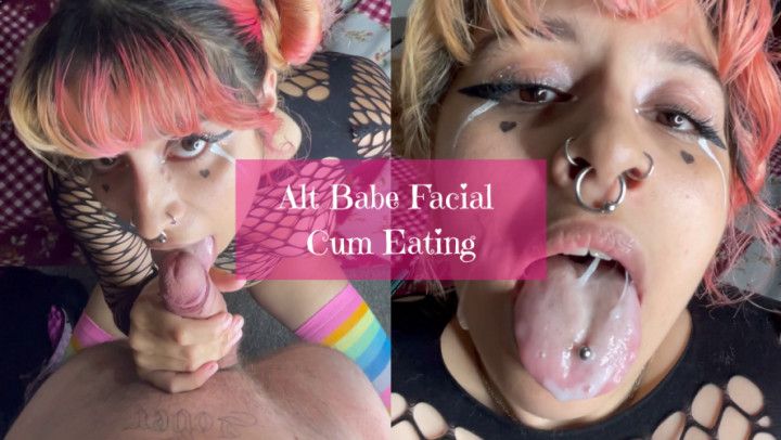 Alt Babe Facial Cum Eating