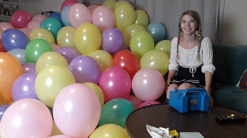 Bursting 200 balloons in my living room