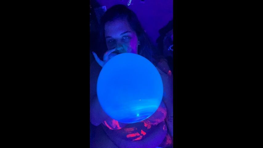 Nude Blacklight Paint and Balloon Play
