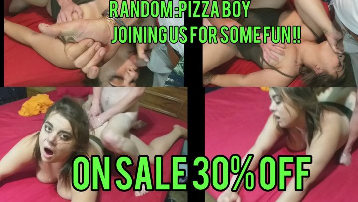 Pizzaboy fucking my 18y/o wife 3some