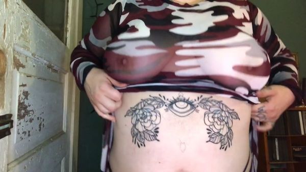 Spit slap and squeezing my big tits BBW