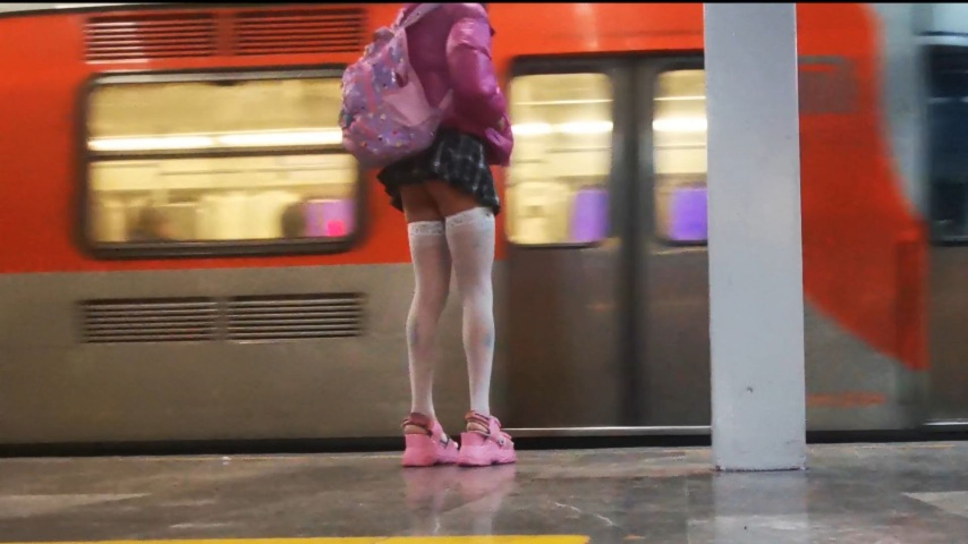 Miniskirt on subway