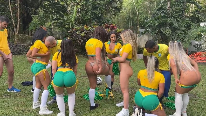 celebrating Brazil world cup ts bbc orgy