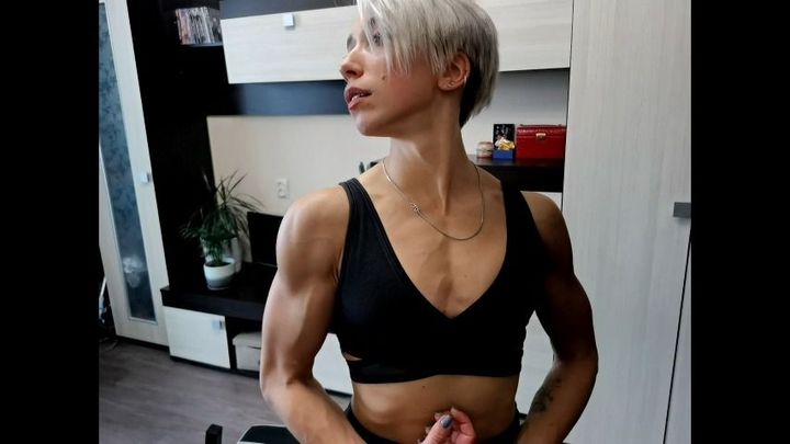 Upper body workout hot muscular women