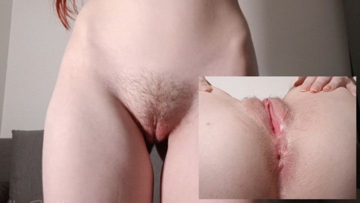 Unshaved pussy up close