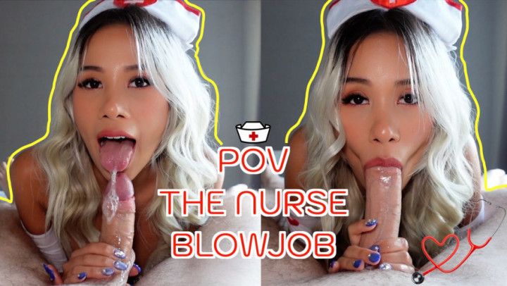 POV Nurse Sloppy Blowjob Deepthroat