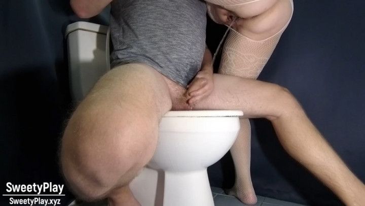 If he occupies toilet for a long time, just piss on top