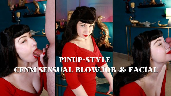 Pinup-Style CFNM Sensual Blowjob &amp; Facial