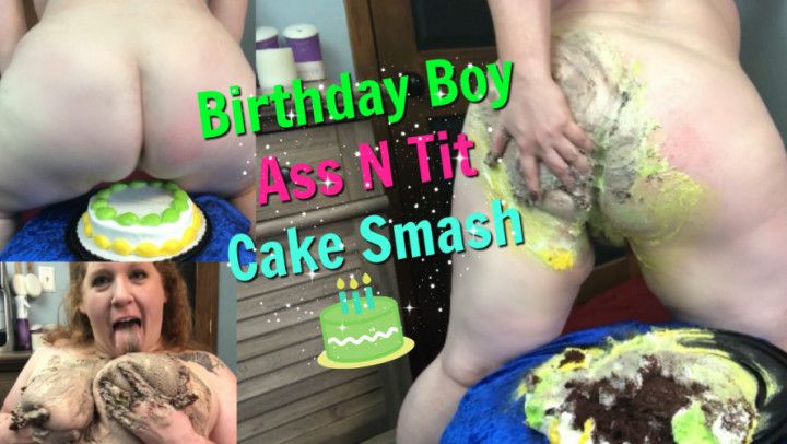 Birthday Boy Ass N Tit Cake Smash