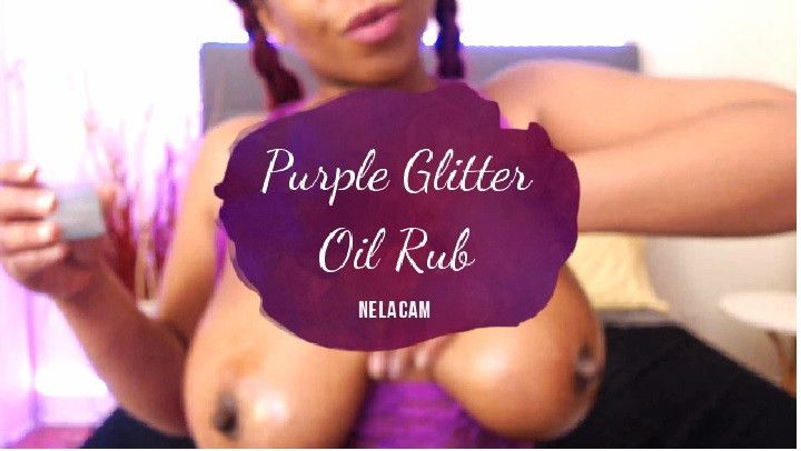 Purple Glitter Oil Rub