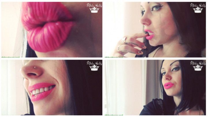 Neon pink lipstick